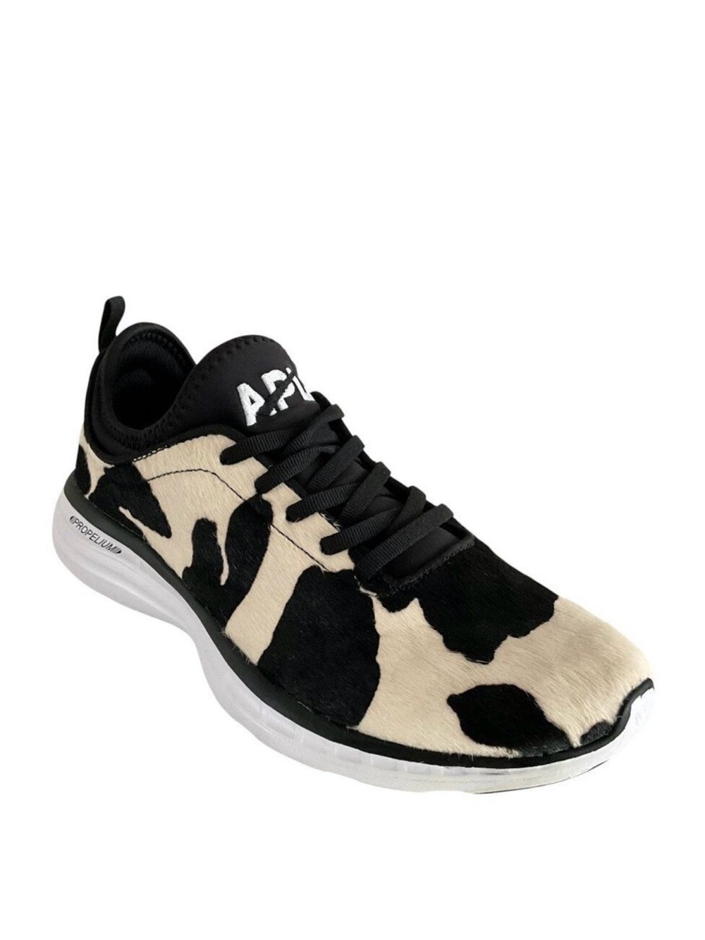 APL Iconic Phantom Propellium Cow Print Athletic Sneakers Black Cream womens 8.5